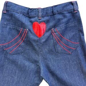 Vtg 1970’s Sears Roebuck Blue Jeans Heart Appliqué, Small